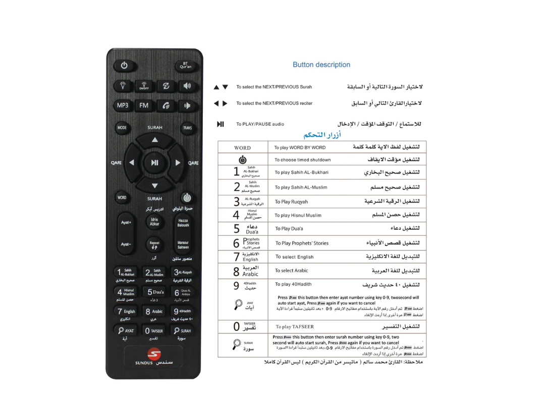 مصباح قرآن LED مع مكبر صوت من سندس مصباح قرآن LED مع مكبر صوت من سندس